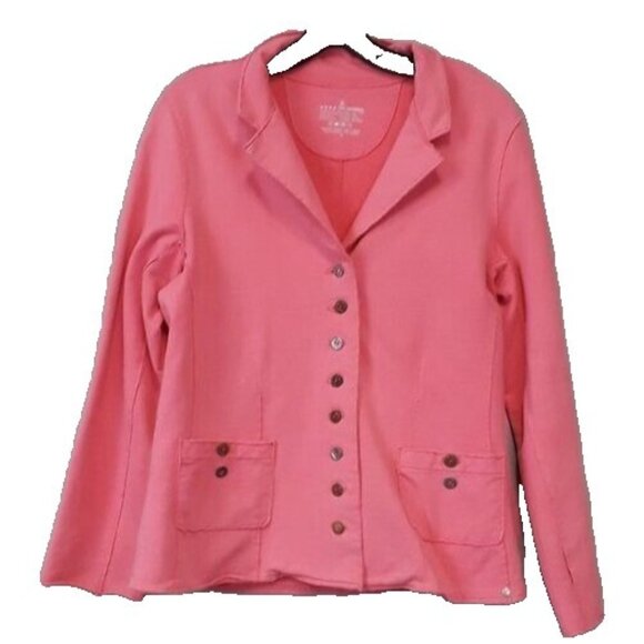 Neon Buddha Womens Jacket Small Pink Wearable Art Lagenlook Soft Knit - Picture 1 of 7